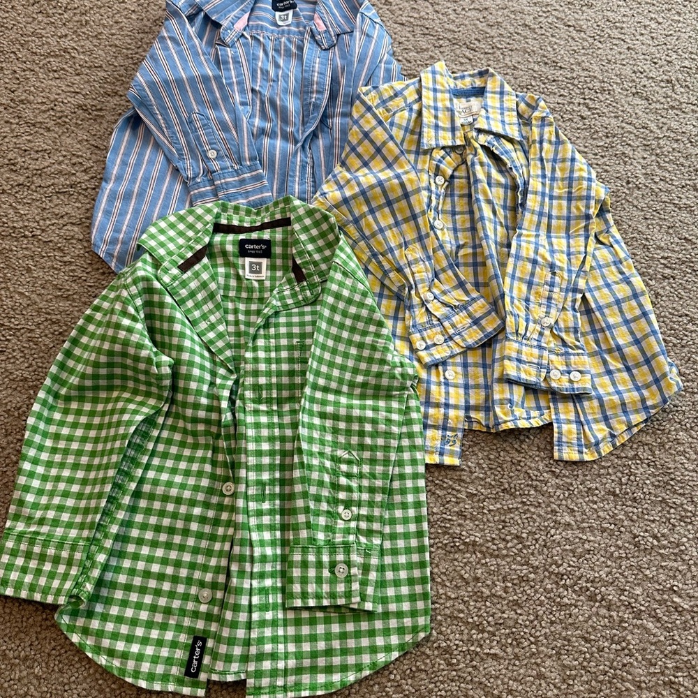 Button-down long sleeve shirts (3T boys)